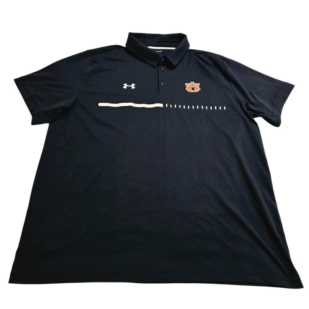 Auburn Tigers Under Armour Polo Shirt Mens XXL 2XL Navy Blue Loose Fit NCAA